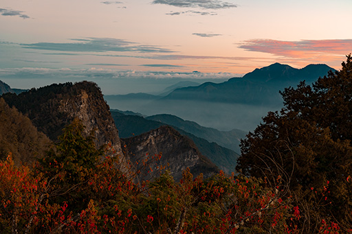 Sunrise at Xiaoliyuanshan Lookout in Alishan, Taiwan