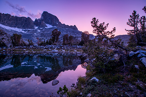 Sunset over Banner Peak in the Ansel Adams Wilderness in California